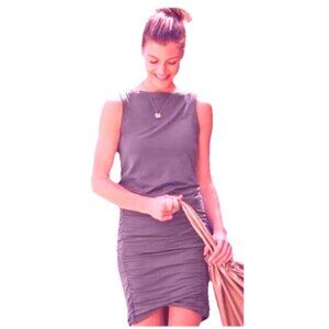 Athleta Women's Tulip Dress Sleeveless Ruched Hem Size Small Purple Casual Wear